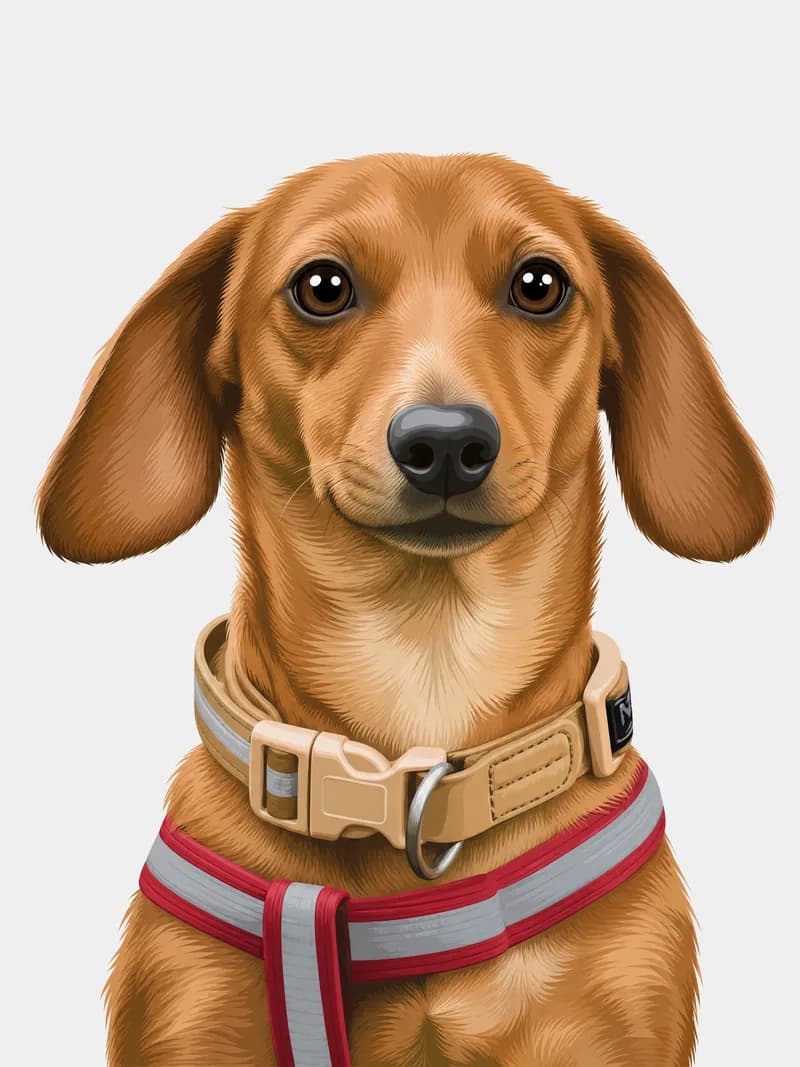 Retrato ilustrado de um teckel